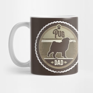 Pug Dad - Distressed Pug Silhouette Design Mug